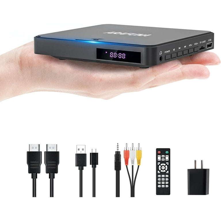 Mini DVD Player ARAFUNA,1080P HD Small DVD Player for TV, Support Playback,  Recorder, Remote Control