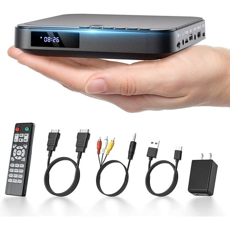 Mini DVD Player, Small DVD Player for TV with Remote, 1080P HD for Home , Support Usb/TF Card