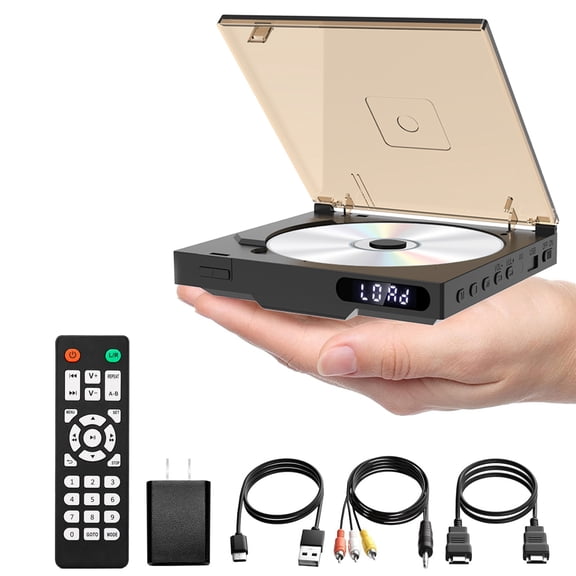 Mini DVD Player for TV, 1080P HD DVD Player, Compact Portable CD Player with HD & AV Outputs, LED Display, Remote Control