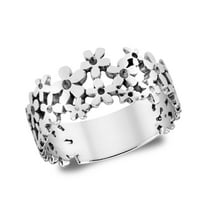 Mini Daisies Sweet Floral .925 Sterling Silver Ring-9