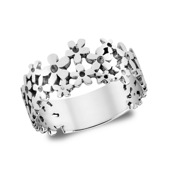 Mini Daisies Sweet Floral Sterling Silver Ring-9