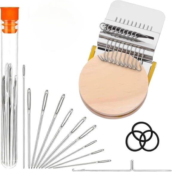 Mini Darning Loom Machine, Small Weaving Tool for Visible Mending Jeans & Socks, DIY Clothes Repair Kit