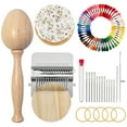 thumbnail image 1 of Mini Darning Loom,Mushroom Kit with 14 Hooks Small Weaving Loom 9 Pcs Large Eye Needles 50 Colors Darning Thread for DIY Handicraft Home Sewing Care, 1 of 6