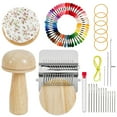 thumbnail image 1 of Mini Darning Looms, Mushroom Knit Patch Kit with 14 Hooks, 9 Needles & 50 Color Threads, Knitting Machine Darning Kit for Handcraft DIY Weaving Repair Tool, 1 of 6