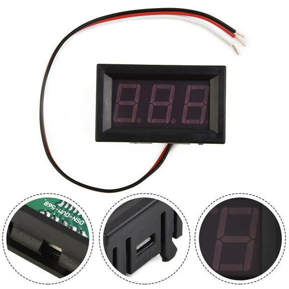 Mini Dc 5-120V Voltage Volt Meter Voltmeter Blue Led Panel 3 Digital Display Tester Monitor For Vehicle Car Auto 36V 24V 48V