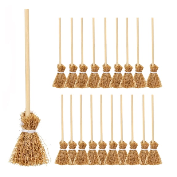 Mini Decorative Broom for Halloween Party, Witch Cosplay Prop, Rustic Hanging Ornament