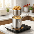 thumbnail image 1 of Mini Deep Fryer with Basket | 304 Stainless Steel Small Fryer | Multi-functional Cookware for Grilling Chicken Legs, Fries & Chicken Cutlets, 1 of 6