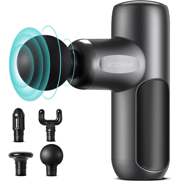 Mini Deep Tissue Massage Gun, Portable Percussion Muscle Massager for Back Pain Relief, Quiet Travel Size, Slate Gray