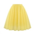 thumbnail image 1 of Mini Denim Skirt Women Tutus Skirts, Layered Knee Length Tulles A-Line Pleated Princess Skirts Evening Gown Prom Wedding Skirt Yellow L, 1 of 2