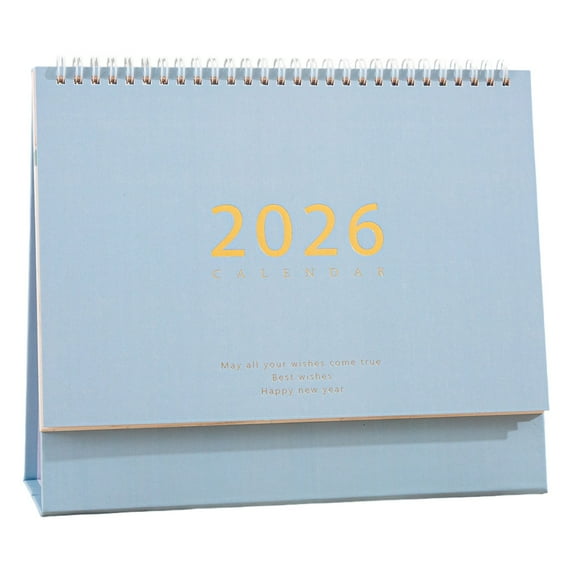 Mini Desk Calendar 2025-2026, Small Standing Desktop Flip Calendar from July 2025 to Dec 2026, 250GSM Thick Paper Twin-Wire Monthly, Blue, Desk Calendar