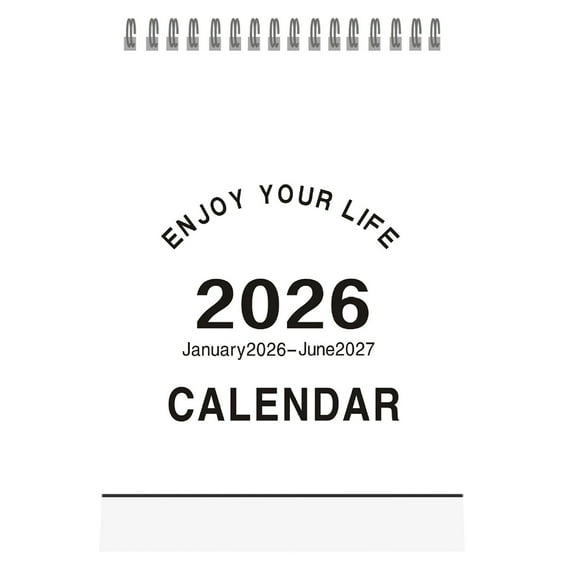 Mini Desk Calendar 2026-2027, 18-Month Desktop Planner with Spiral Binding, Compact & Aesthetic Standing Monthly Planner for Home, School & Office Use, White