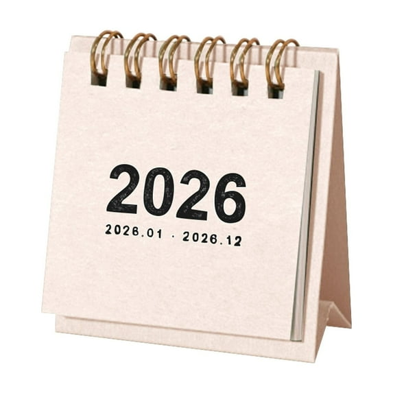 Mini Desk Calendar 2026-2027, Standing Flip Small Desktop Calendar, Thick Paper Twin-Wire Binding Calendar -Runs From January 2026 Until December 2026, Home, Office Supplies, 3x2.5 inch, 1 Pc