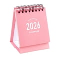 thumbnail image 1 of Mini Desk Calendar 2026-2027 - Use January 2026 to June 2027 Small Desktop Calendar Mini Daily Schedule Thick Paper Twin-Wire Binding with Stickers for Home Office School (Mini Pink), 1 of 8