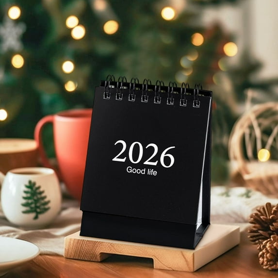 Mini Desk Calendar 2026, Cute Simple Style Standing Flip Small Desktop ...