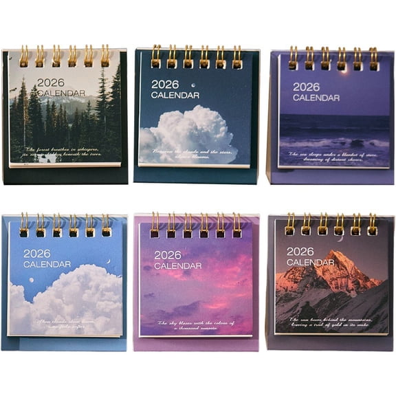 Mini Desk Calendar 2026 Monthly Planner Portable Standing Flip Small Table Calendar for Home Office Decor