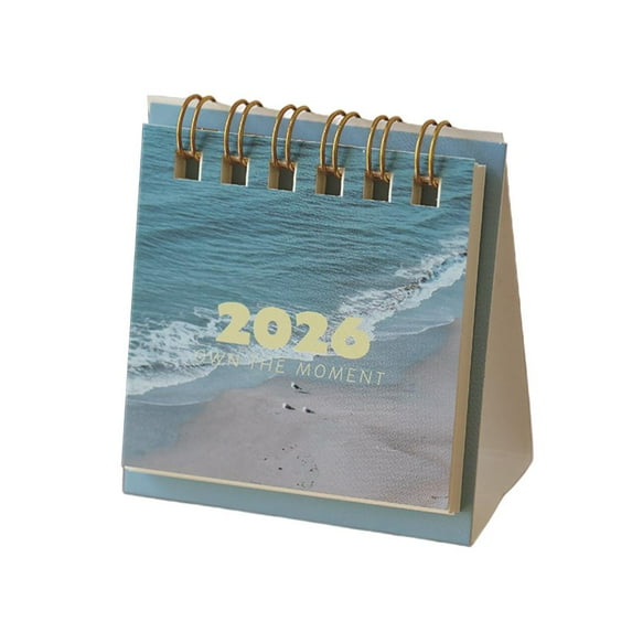 Mini Desk Calendar 2026, Scenery Theme Series Pocket Calendar, Standing Flip for Home or Desktop Calendars, Small Office