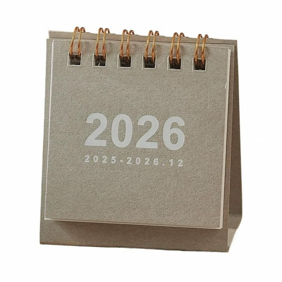 Mini Desk Calendar, Runs From July 2025 to Dec 2026, Creative Coil Calendar Planner, Thick Paper Twin-Wire Binding Desktop Calendar for Home or Office