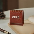 thumbnail image 1 of Mini Desk Calendar,Vintage 2025-2026 Small Desk Calendar,October 2025 to December 2026,Portable Coil Calendar Planner for Office Home Indoor Use,Desktop Ornament-Red, 1 of 6