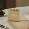 thumbnail image 1 of Mini Desk Calendar,Vintage 2025-2026 Small Desk Calendar,October 2025 to December 2026,Portable Coil Calendar Planner for Office Home Indoor Use,Desktop Ornament-Beige, 1 of 6
