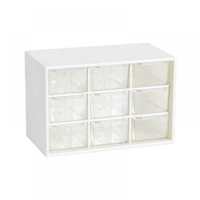 2 Small Plastic Desktop Storage Box 9 Drawer Craft Cabinet