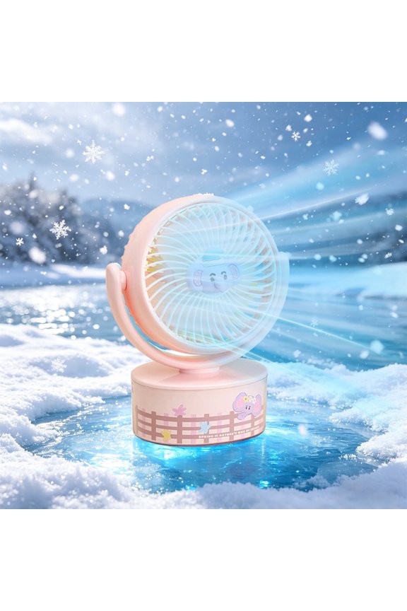 Mini Desk Fan, USB Rechargeable Quiet Table Fan Three Speed Portable Desktop Cooling Fan Decorative Design, Compact Personal Fan for Office Bedroom Study Desk Dorm Travel