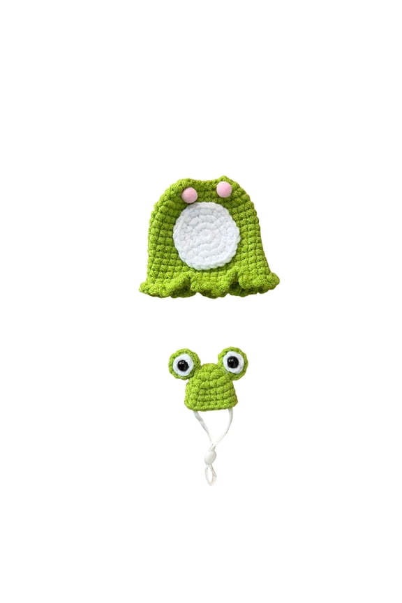 Mini Desk Goose Outfits and Hats, Cute Knitted Sweater Clothes for 7 Inch Magnetic Desktop Goose or Keychain Adorable Porch Goose Statue Costumes Headwear Accessories for Home Office Display