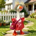 thumbnail image 1 of Mini Desk Goose Outfits Summer Clothes Set with Hat Dress and Bag for Statue Decor(Red,9cm), 1 of 4