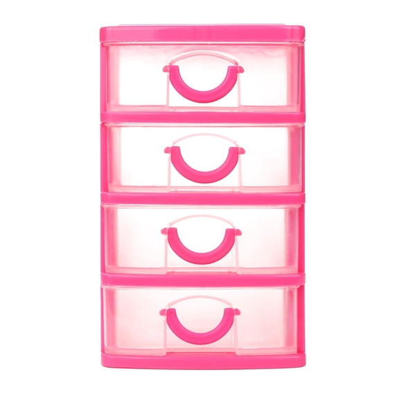 Mini Desk Organizer with Drawers 3/4/5 Tiers, Small Organizer Box Storage Container Case, Desktop Plastic Storage, Clear Desktop Storage Drawers for Small Objects