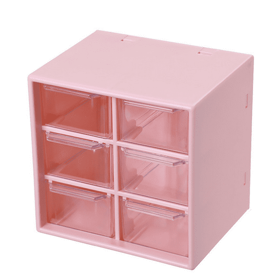 Mini Desk Organizer with Drawers, Office Supplies and Jewelry Storage Case 6Drawers