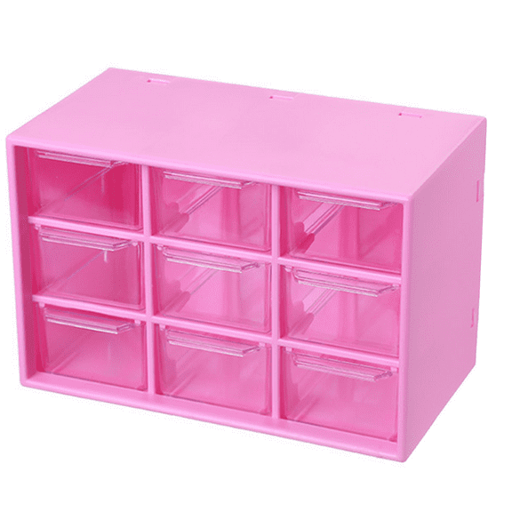 Mini Desk Organizer with Drawers, Office Supplies and Jewelry Storage Case 9 Drawers