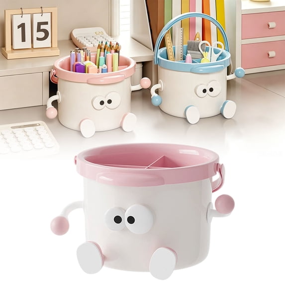 Mini Desk Trash Can - Cute Garbage Bin Holder, Tiny Countertop Waste Container | Compact Cleaning Storage Organizer Unit, Dorm Bedroom Office Bathroom Bedside