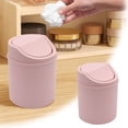 thumbnail image 1 of Mini Desk Trash Can with Swing-Lid, Small Countertop Garbage Bin with Cover, Plastic Waste Basket for Office Bathroom Bedroom Car Tabletop, 1 of 6