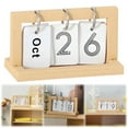 thumbnail image 1 of Mini Desktop Calendar, Wood Flip Calendar, Classic Standing Flip Calendar, 1.57x0.78x0.9Inch Reusable Desk Block Calendar, Farmhouse Wood Calendar, Retro Flip Desk Calendar Beige, 1 of 9
