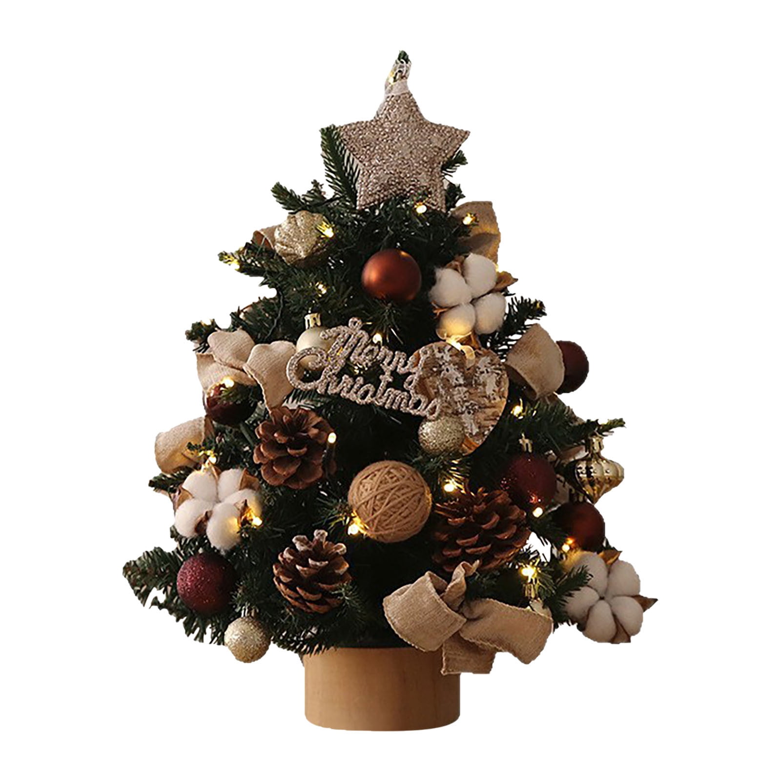 Mini Desktop Christmas Tree – 23.6in Tabletop Holiday Decoration with ...