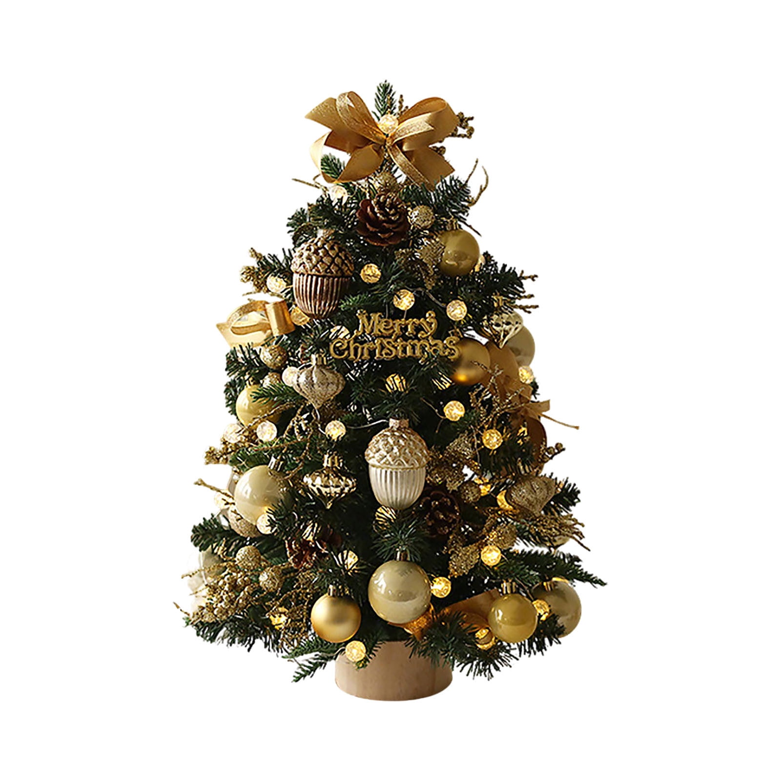 Mini Desktop Christmas Tree – 23.6in Tabletop Holiday Decoration with ...