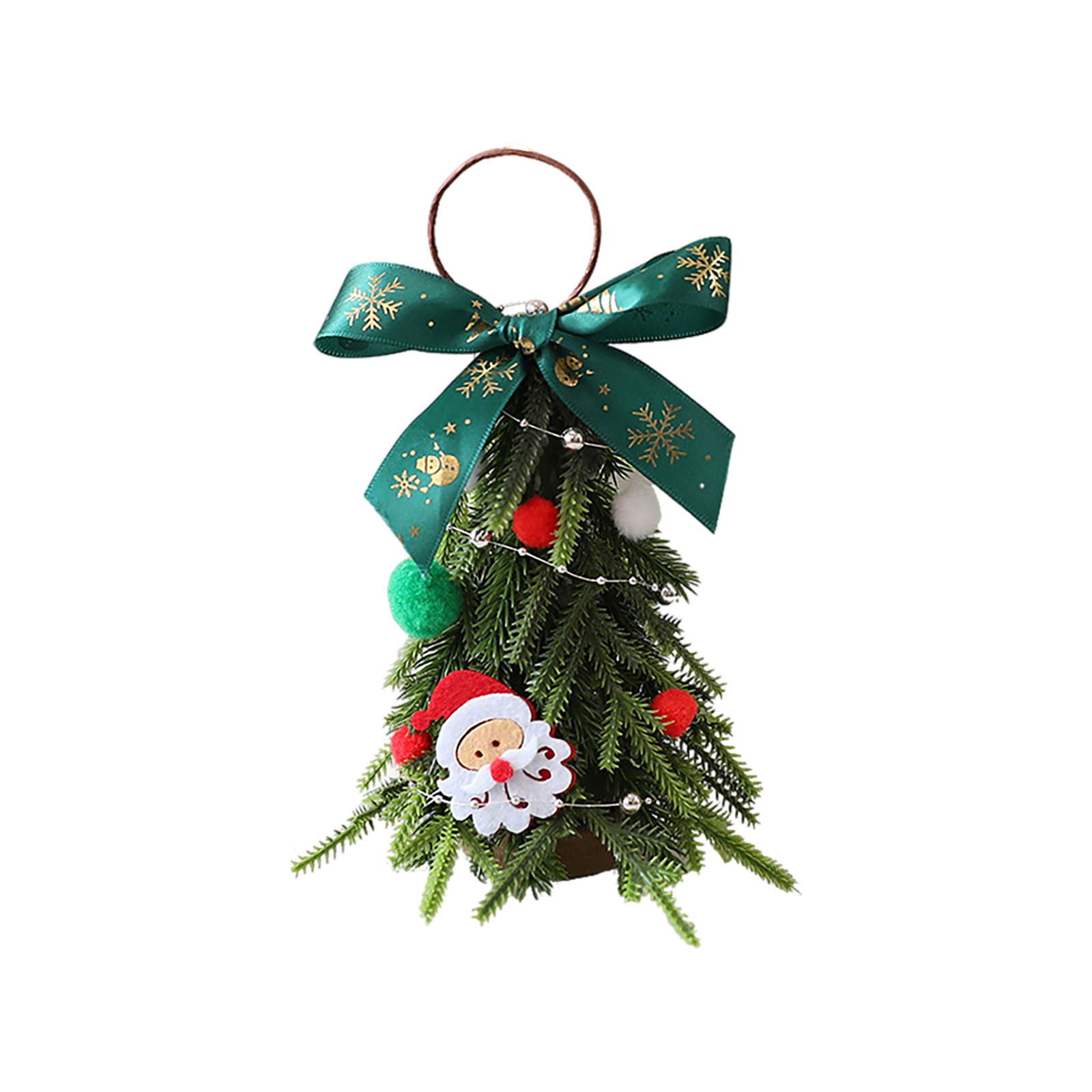 Mini Desktop Christmas Tree – Small Artificial Holiday Tree with Wood ...