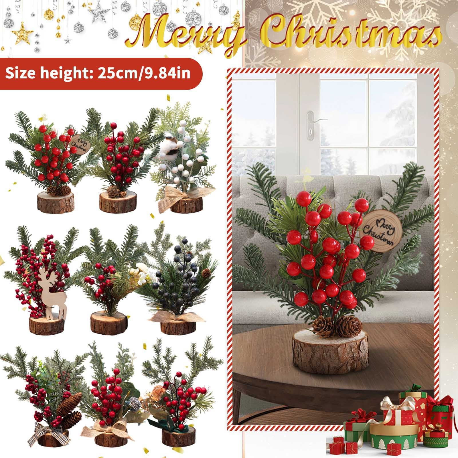 Mini Desktop Christmas Tree & Wreath Figurine - Christmas Decorations ...