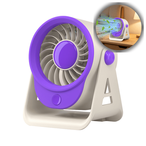 Mini Desktop Fan with Adjustable Speed, Quiet Plug-in Table Fan for Home, Office, Bedroom, Living Room & Workspace, Space-Saving Design
