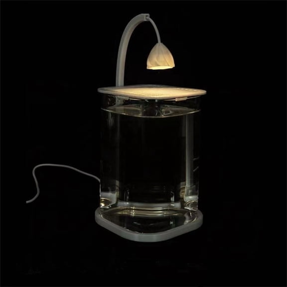 Mini Desktop Fish Tank With LED Light, 1L Small Glass Aquarium Starter Kit For Betta Fish & Small Aquatic Pets, USB Powered (10x15x24.5cm)