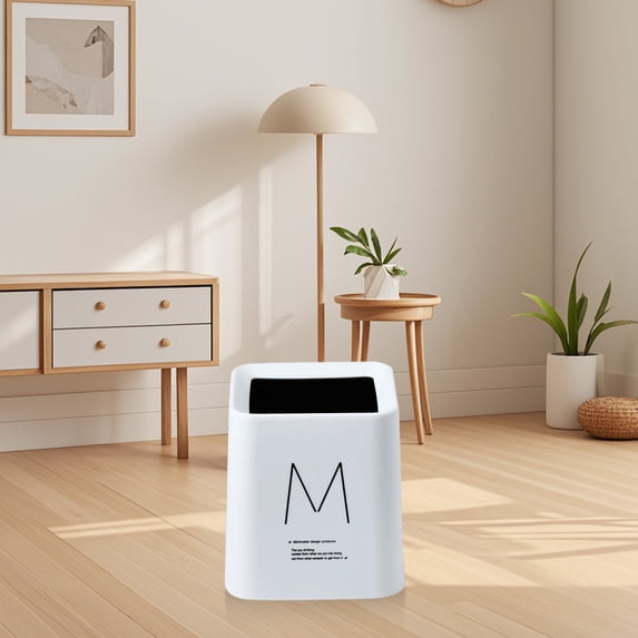 Mini Desktop Garbage Can Square Wastebasket No Lid - Small Trash Bin for Office Desk, Study, Living Room, Coffee Table - Compact Polypropylene Waste Container for Home, Bedroom, Vanity - 1 Pack