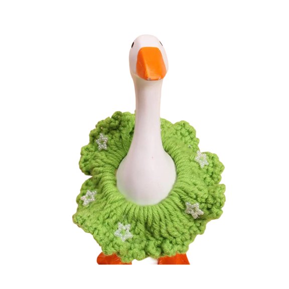 Mini Desktop Goose, Green Cute Animal Ornament, Desk Decoration for Office Home Dorm Room, 3.5 Inch Small Figurine