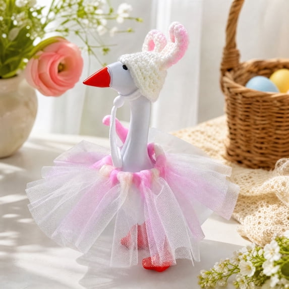 Mini Desktop Goose Set, 7 Inch Cute Figurine with Interchangeable Outfits, Versatile Holiday Decor for Shelf, Desk, and Table Display