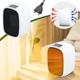 thumbnail image 1 of Mini Desktop Heater Ceramic Personal Heater 500W Small Space Heater with Overheat Protection Tip-Over Switch for Office Desk Bedroom Home Use Quiet Portable 110V, 1 of 9