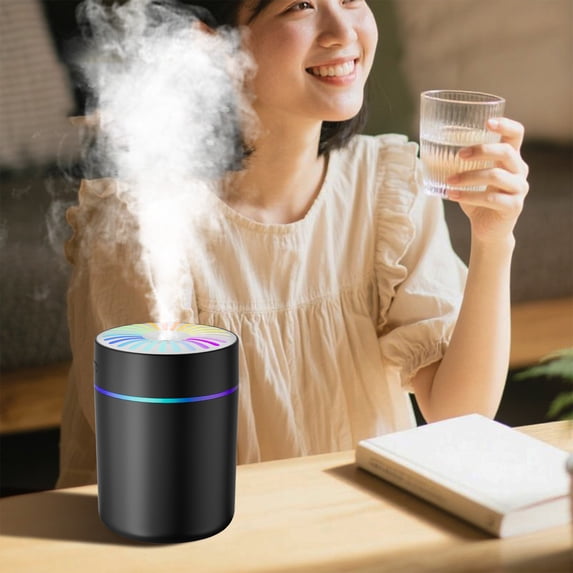 Mini Desktop Humidifier, USB Rechargeable Air Mist Sprayer, 190ml Portable Humidifier, LED Light Humidifier, Quiet Operation, Home Office Car Humidifier, Desktop Mist Sprayer