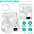thumbnail image 1 of Mini Desktop LCD Display Cooling Fan  Battery Powered Speed Adjustment Fan White, 1 of 9