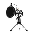 thumbnail image 1 of Mini Desktop Microphone Stand + Shock Mount Mic Holder + Pop Filter Kit for Studio Recording Online Broadcasting Chatting Singing Meeting, 1 of 6