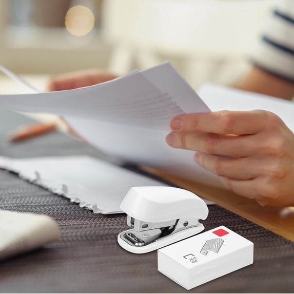 Staples Binding Mini Desktop Stapler Portable Office Stapler With Staples & Built In ...