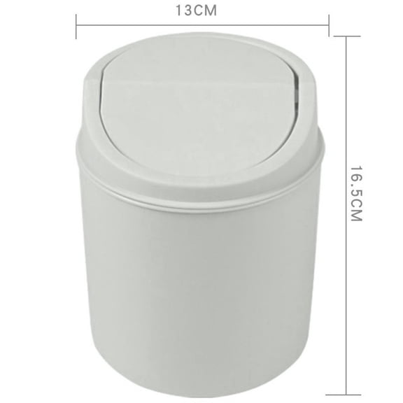 Mini Desktop Trash Can - Covered Kitchen/Living Room Waste Bin - 16.5x13x13cm, Plastic, Stocked Design