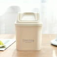 thumbnail image 1 of Mini Desktop Trash Can with Lid 17x12x12cm Small Plastic Waste Basket Compact Storage Bin for Kitchen Office Bedroom Desk Coffee Table Makeup Organizer Easy Clean, 1 of 5