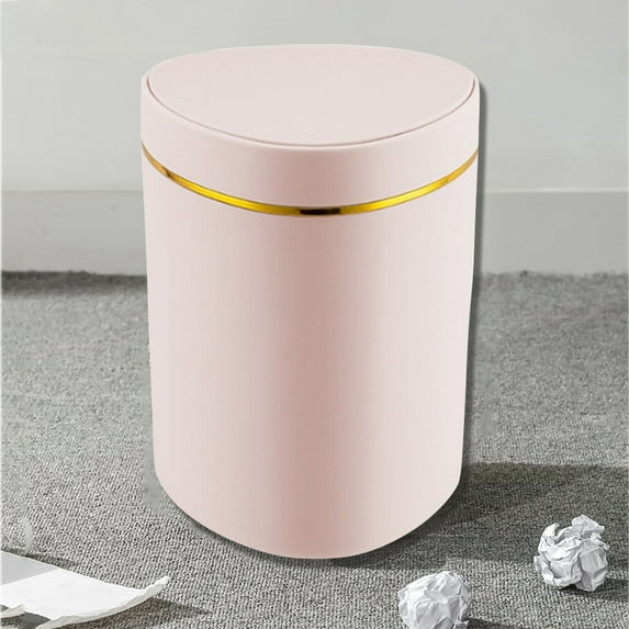Mini Desktop Trash Can with Lid | Push Type Waste Bin | Portable Plastic Garbage Container for Coffee Table Desk Office Living Room Study | Odor Blocking | Durable | 12.5x12.5x16cm | 1 Piece